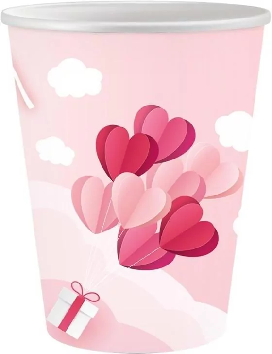 Kubeczki papierowe Love 250ml - tantis.pl