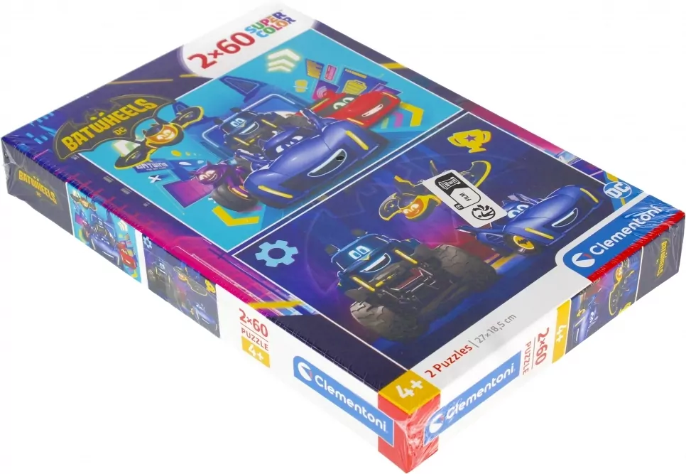 Clementoni. Puzzle 2x60 Super Kolor. Batwheels - tantis.pl