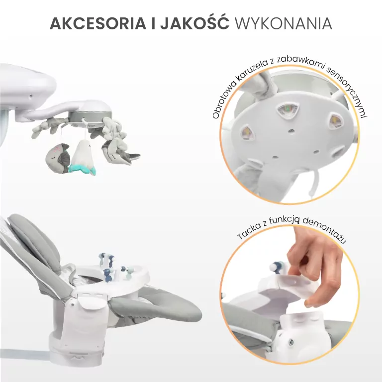 Caretero Huśtawka elektryczna Raffi graphite - tantis.pl