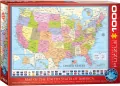 Puzzle 1000. Mapa Stanów Zjednoczonych 6000-0788 - tantis.pl