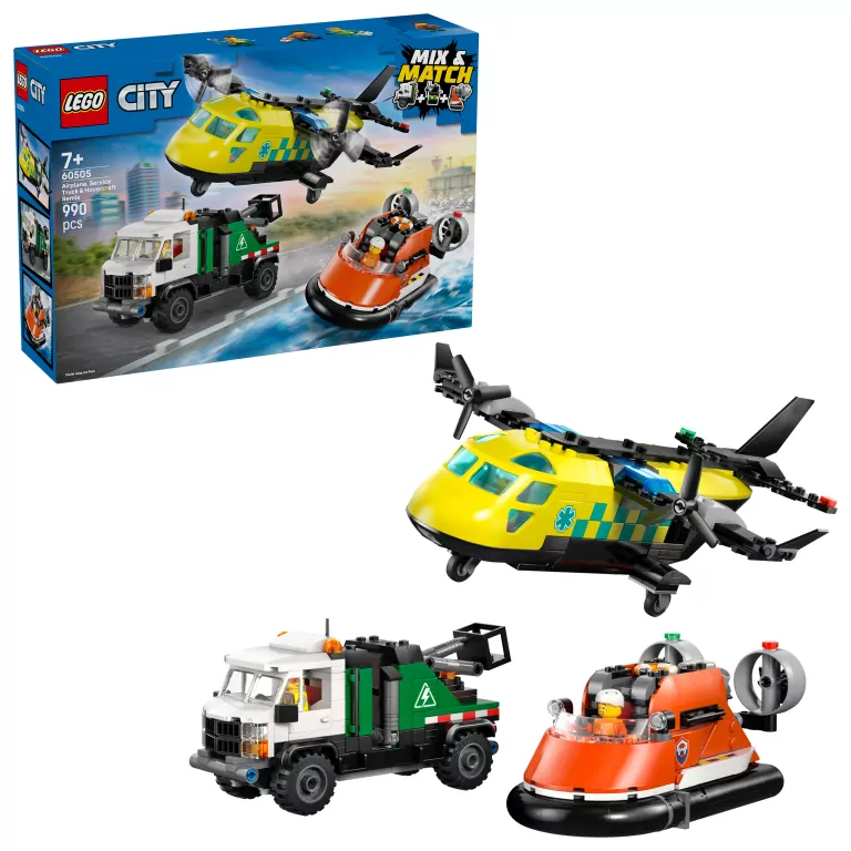 LEGO® City.  Zestaw z samolotem, ciężarówką serwisową i poduszkowcem 60505 - tantis.pl