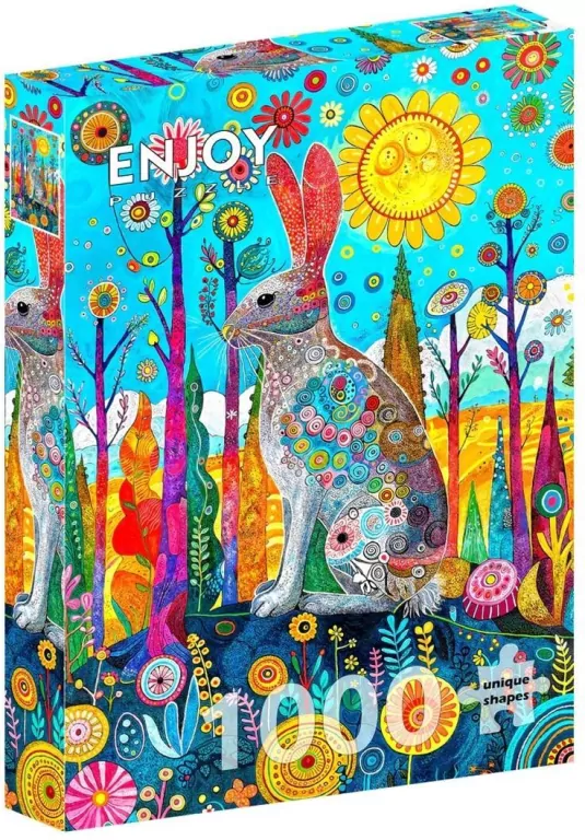 Puzzle 1000 Kolorowy zając - tantis.pl