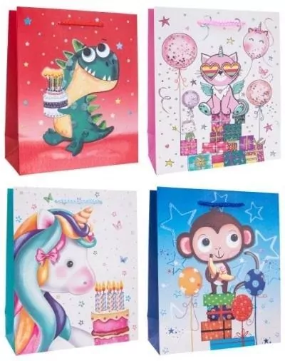 Torebka ozdobna 51x72x18cm urodziny mix ROZETTE - tantis.pl