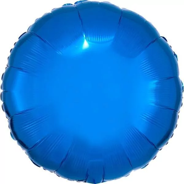 Balon foliowy metalik niebieski okrągły 43cm - tantis.pl