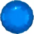 Balon foliowy metalik niebieski okrągły 43cm - tantis.pl