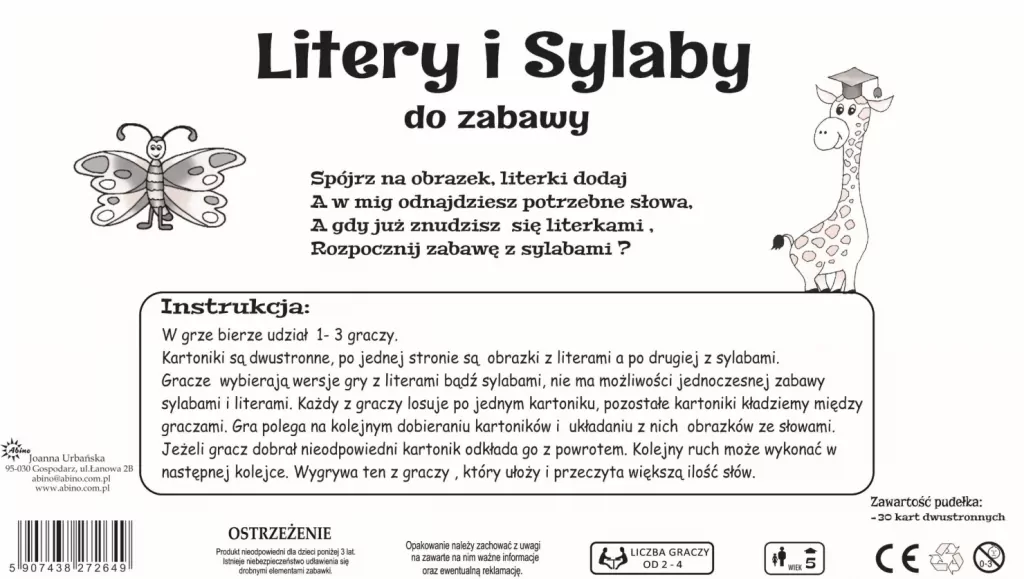 Litery i sylaby do zabawy. Układanka edukacyjna - tantis.pl