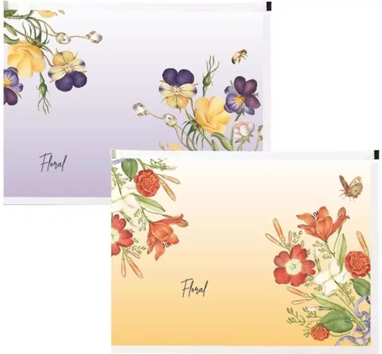 Teczka koperta A4 na suwak Floral MIX - tantis.pl
