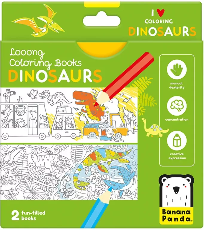 Looong Coloring Books - I love coloring. DINOSAURS 4+ - tantis.pl