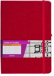 Notes A5 z gumką w kratkę. Formalizm, czerwony - tantis.pl