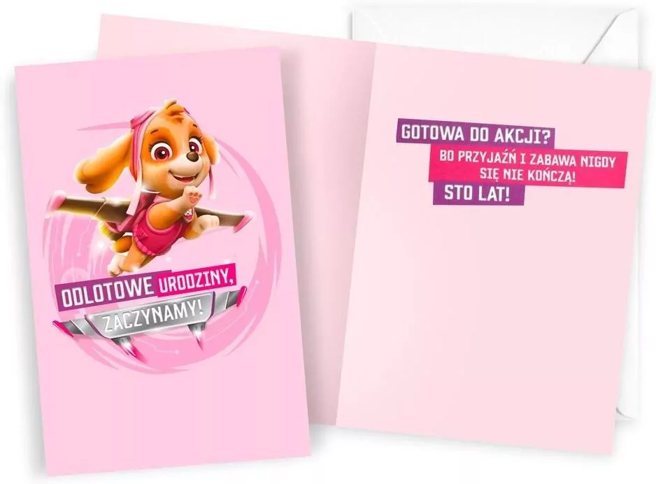 Karnet Urodziny Psi Patrol dziewczynka - tantis.pl