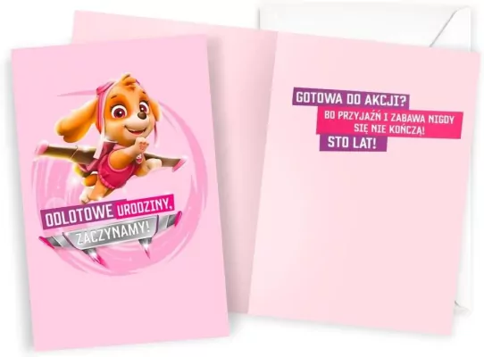 Karnet Urodziny Psi Patrol dziewczynka
