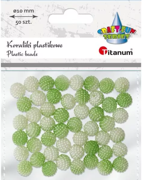 Koraliki plastikowe 10mm zielone ombre 50szt - tantis.pl