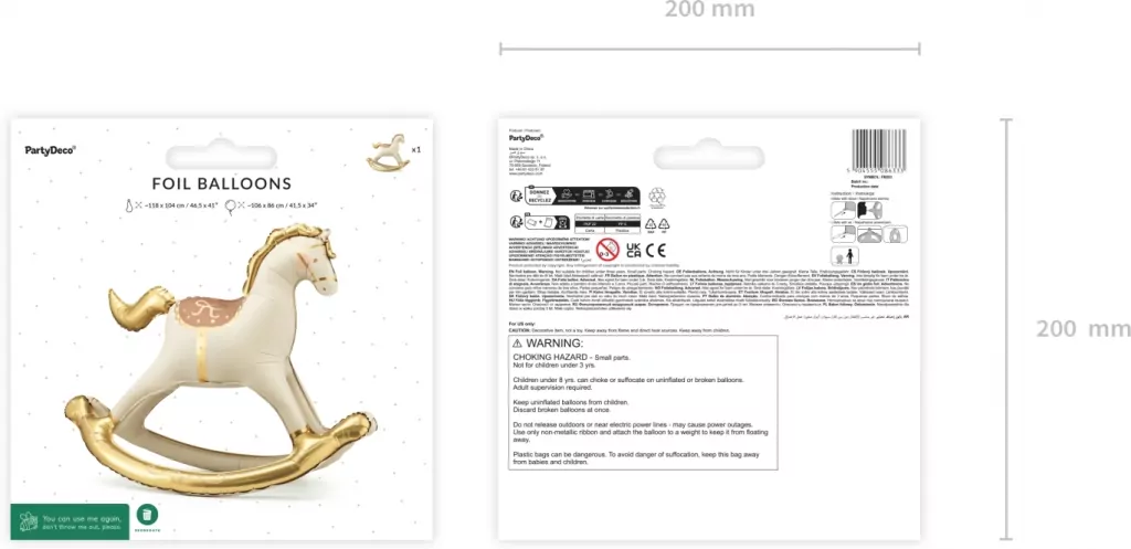 Balon foliowy Koń na biegunach 118x104cm - tantis.pl