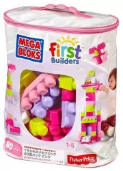 Mega Bloks. Klocki w torbie 80 el. Różowe