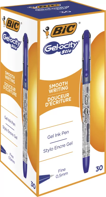 Długopis żelowy BIC Gel-ocity Stic, niebieski. 30 sztuk - tantis.pl