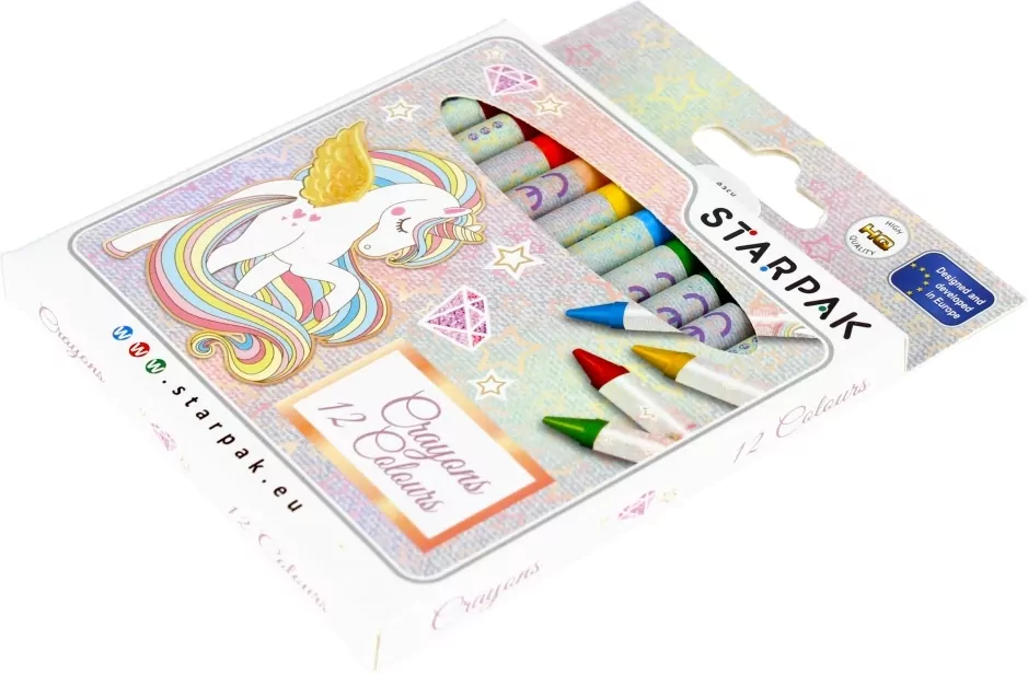 Kredki woskowe 12 kolorów Unicorn - tantis.pl