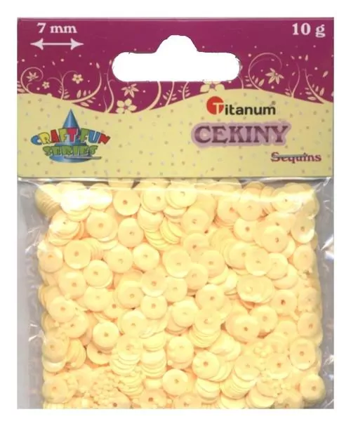 Cekiny 7mm okrągłe pastelowe żółte - tantis.pl