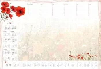 Kalendarz-Planer 2024 B3 z listwą, jarzębina - tantis.pl