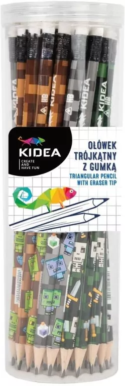 Ołówek trójkątny z gumką  KIDEA - tantis.pl