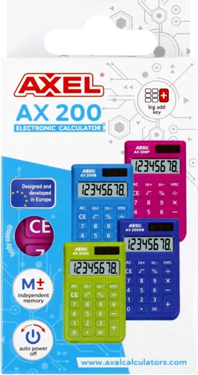 Axel. Kalkulator Axel AX-200P, różowy - tantis.pl