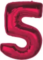 Balon foliowy cyfra 5 czerwona Smart 92cm - tantis.pl