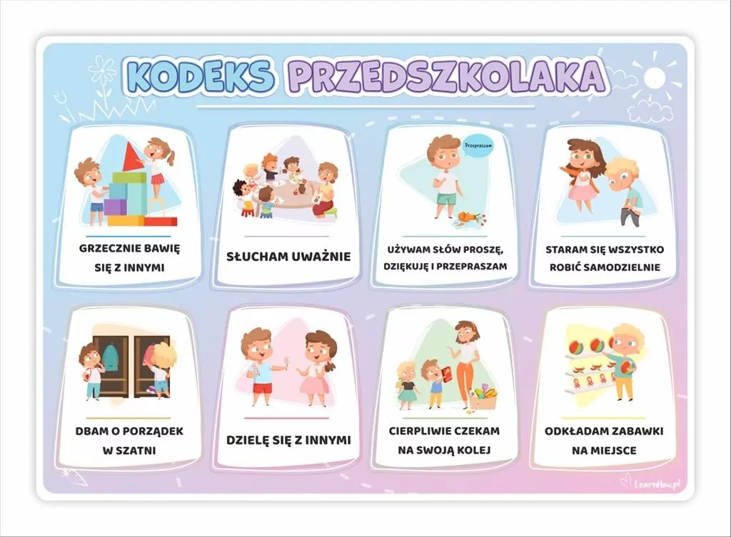 Plakat edukacyjny - Kodeks przedszkolaka A3 - tantis.pl