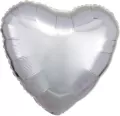 Balon foliowy metalik srebrny serce 43cm - tantis.pl