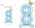 Stojący balon foliowy cyfra 8 84cm błękitny - tantis.pl