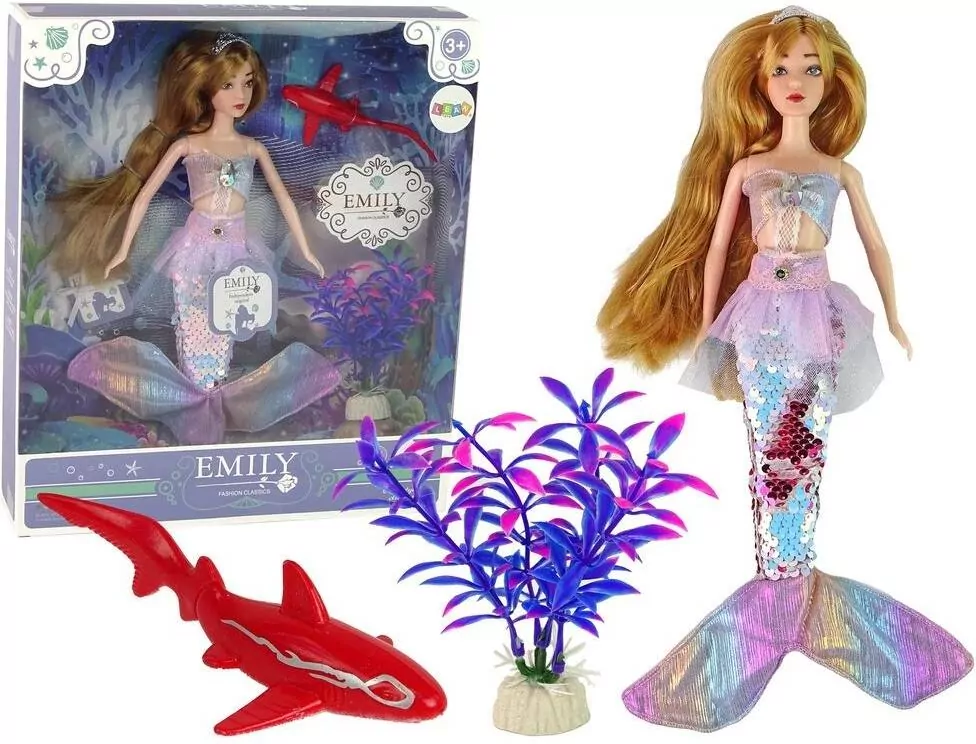 Lalka Emily syrenka różowa akcesoria - tantis.pl