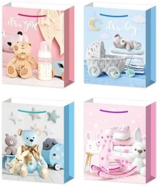 Torebka prezentowa L Baby girl boy. 1 sztuka - tantis.pl