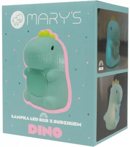 Lampka nocna LED RGB Dino z budzikiem - tantis.pl