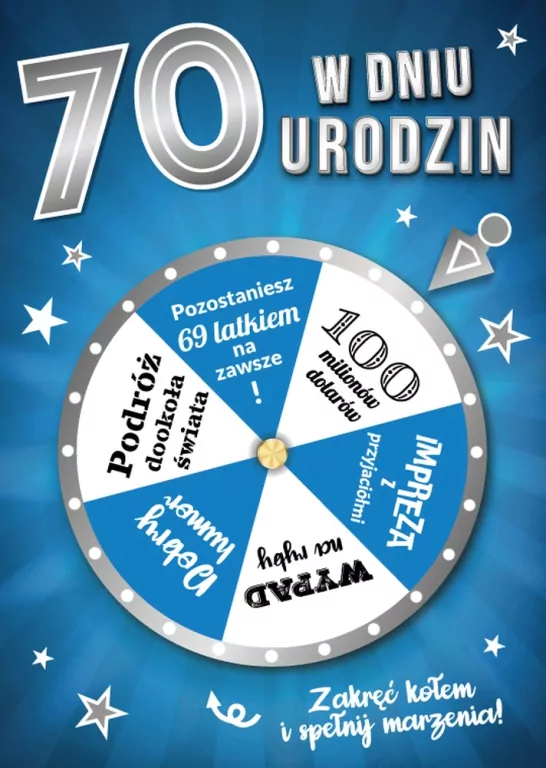Karnet urodziny 70 B6 z kopertą - tantis.pl