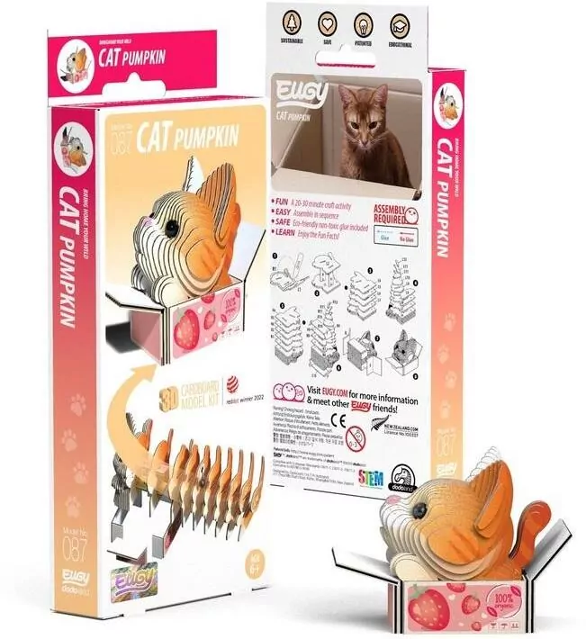 Kotek Pumpkin Eugy. Eko układanka 3D - tantis.pl