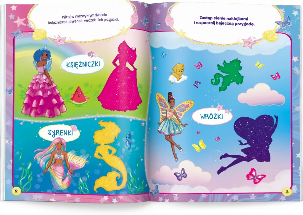 Mattel Barbie Dreamtopia. 100 brokatowych naklejek - tantis.pl
