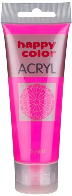 Farba akrylowa 75ml różowy fluo HAPPY COLOR - tantis.pl