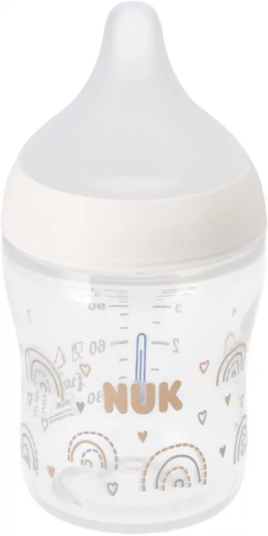 NUK. Perfect Match. Butelka z silikonowym smoczkiem. 150 ml. Tęcza - tantis.pl