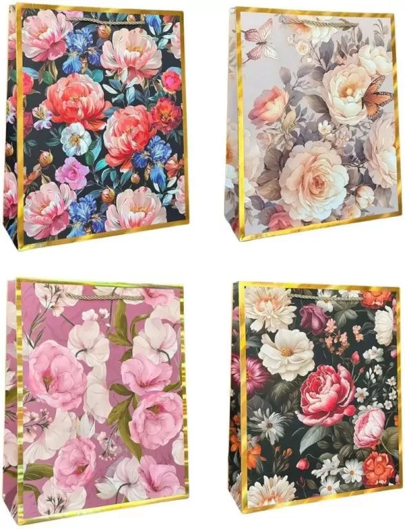 Torebka prezentowa 31x42x12cm Kwiaty mix - tantis.pl