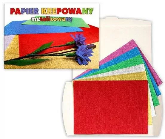 Papier metalizowany krepowany 6 kolorów C5 - tantis.pl
