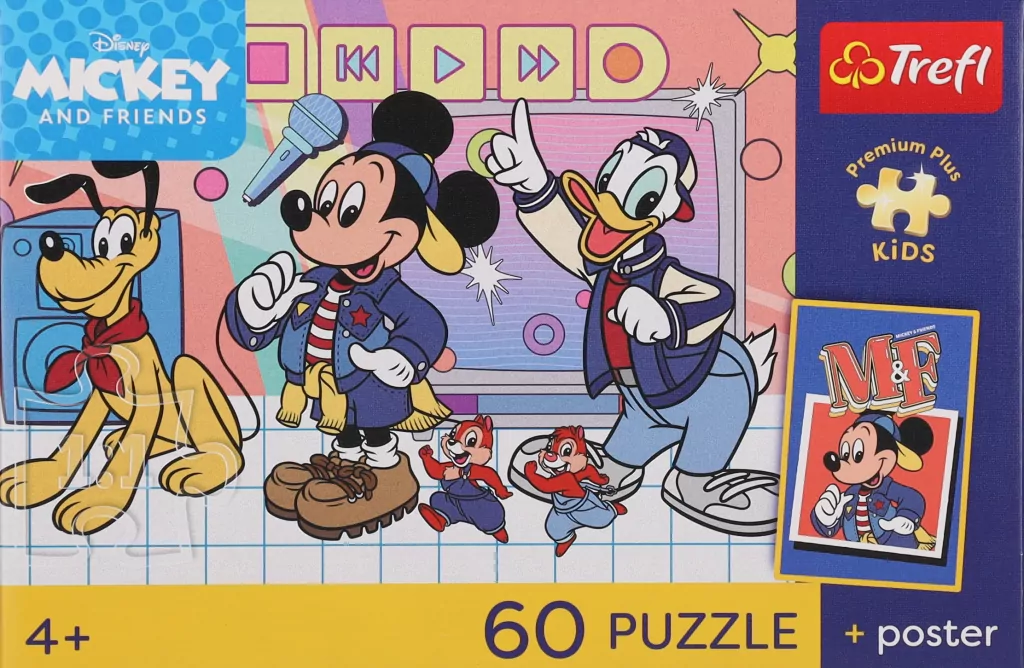 Puzzle 60 Disney Mysia ekipa + plakat TREFL - tantis.pl