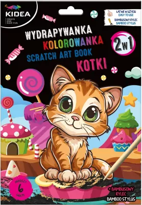 Wydrapywanka z kolorowanką 2w1 Kotki KIDEA