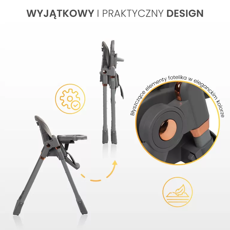 Caretero Krzesełko do karmienia Vars grey - tantis.pl