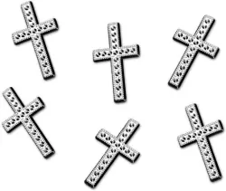 Aplikacje Krzyż srebrny 27mm