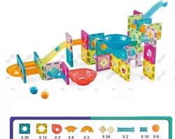 Klocki magnetyczne Tor z kulkami 91el