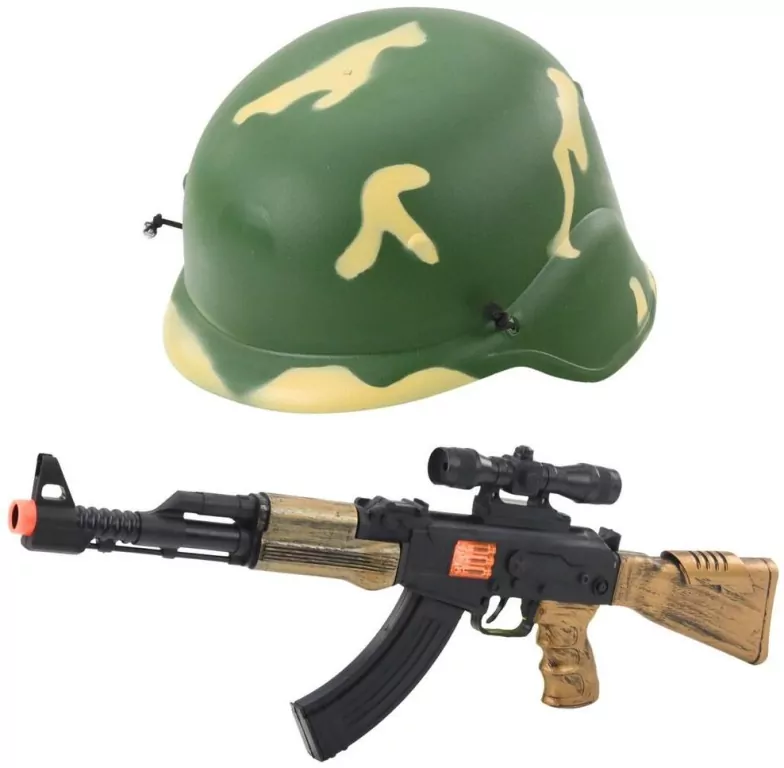 Zestaw militarny karabin + hełm - tantis.pl