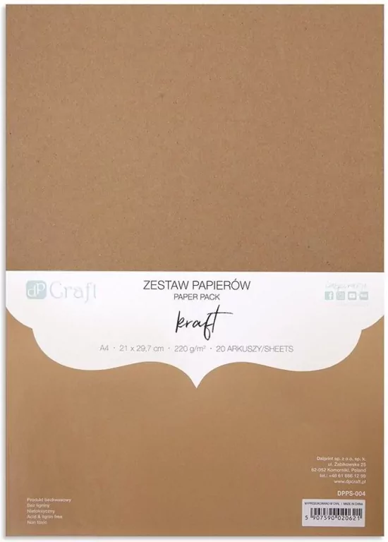 Zestaw papierów A4. Kraft  20 ark. - tantis.pl