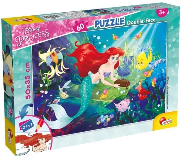 Lisciani. Puzzle dwustronne 60. Mała Syrenka - tantis.pl