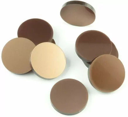 Znaczniki akryl brąz metal okrągłe