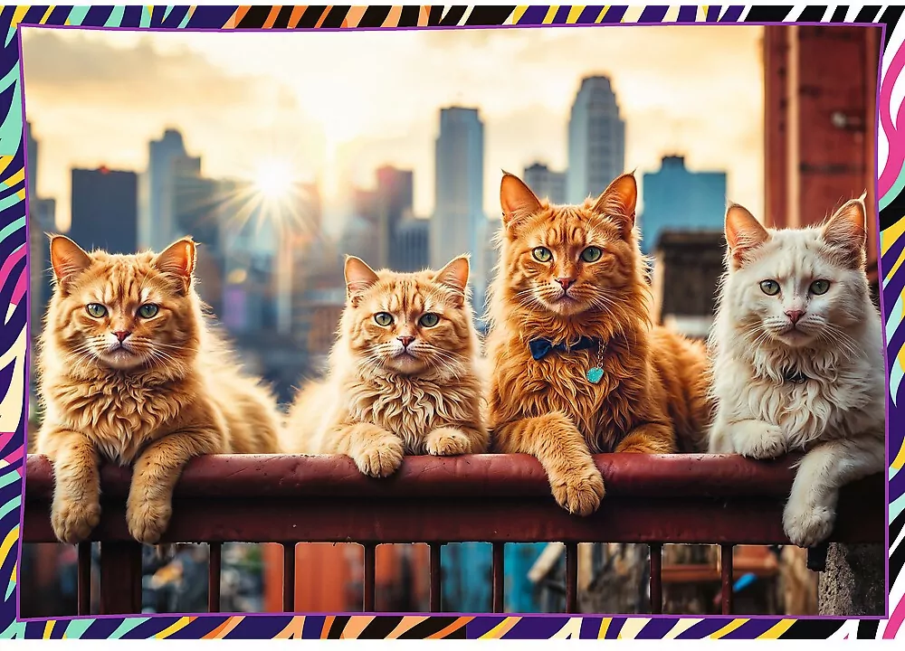 Puzzle 4x250 Zabawne zwierzaki TREFL - tantis.pl