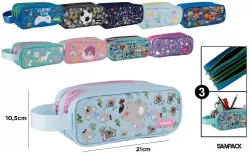 Piórnik trzykomorowy z uchwytem MIX