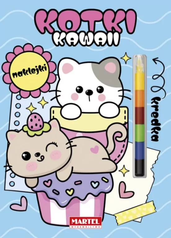 Modułowa kredka. Kawaii kotki z naklejkami - tantis.pl